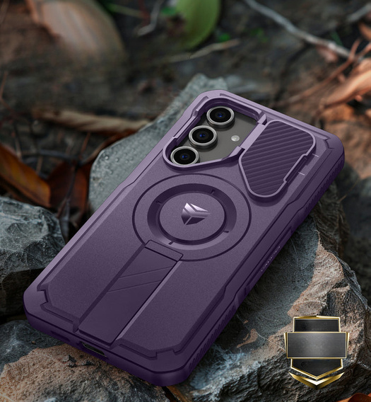 Armored case for Samsung Galaxy S24 FE, Dexnor Full Body (Two Frames), purple