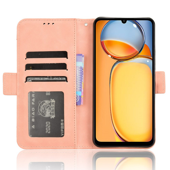 Flip case for Xiaomi Redmi 13C / Poco C65, Card Slot, pink