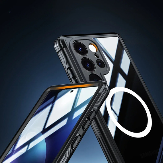 Case for Samsung Galaxy S25 Ultra, Shockproof, with glass, for MagSafe, black