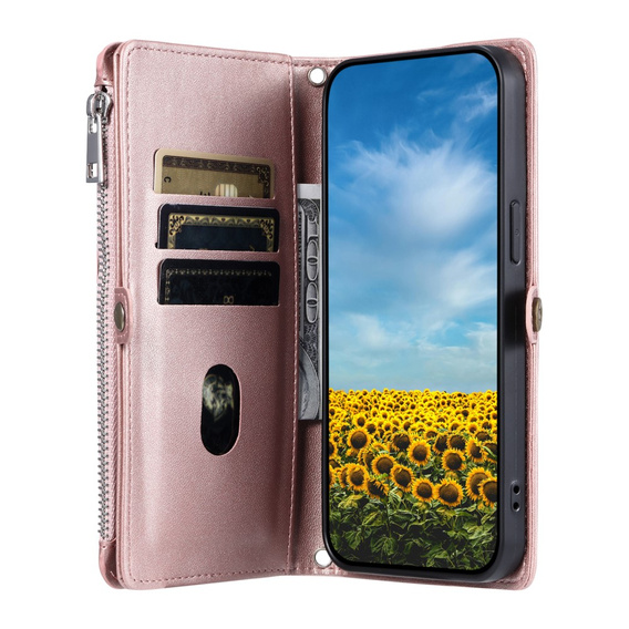 Flip case for Xiaomi Redmi 14C / Xiaomi Poco C75, Wallet Zipper Pocket, pink