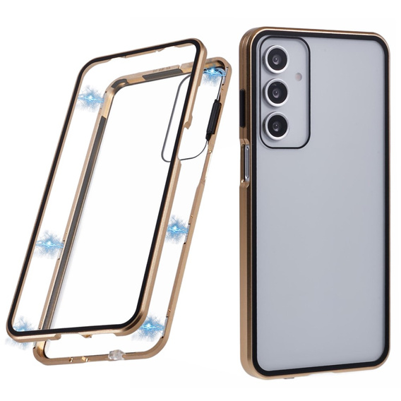 Case for Samsung Galaxy A16, Magnetic Dual Glass, gold