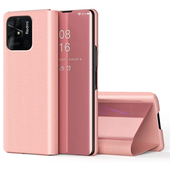 Case for Xiaomi Redmi 10C, Clear View, pink rose gold