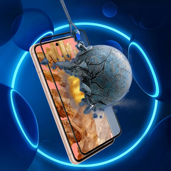 3D Tempered Glass for Google Pixel 9 Pro, black frame