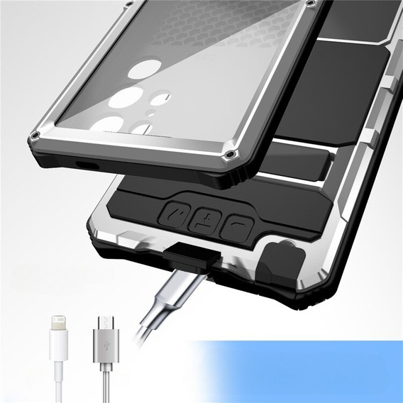 Armored case for Samsung Galaxy S24 Ultra, R-JUST, silver