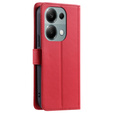Flip case for Xiaomi Redmi Note 13 Pro 4G / Xiaomi Redmi Note 14S / Xiaomi Poco M6 Pro 4G, Rhombus Crossbody Leather, red