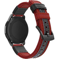 Canvas+Leather strap 20mm - Red
