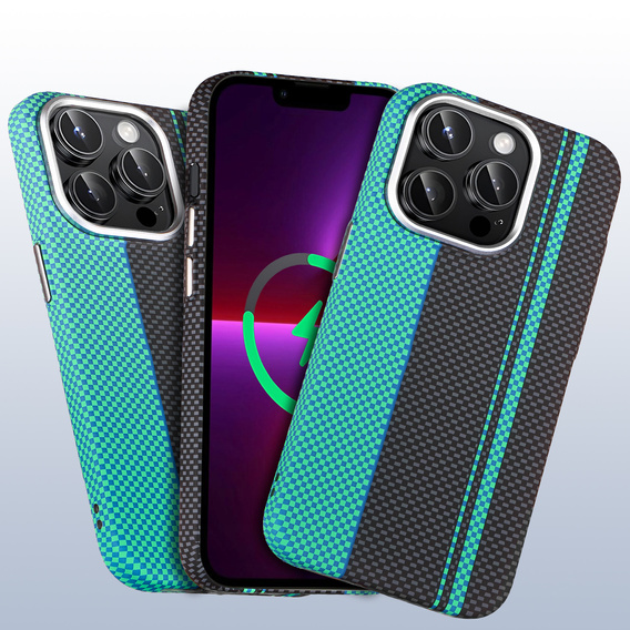 MagSafe's iPhone 13 Pro Max Case, Carbon Fiber, black / blue