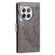 Flip case for OnePlus 12 5G, Mandala, grey