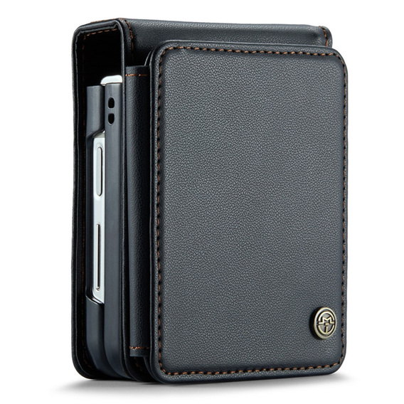 CASEME flip case for Samsung Galaxy Z Flip5 5G, Litchi Wallet, black