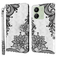 Flip case for Xiaomi Redmi 13C / Poco C65, Wallet, Lace Flower white