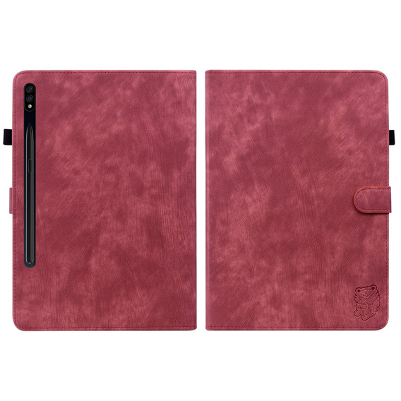 Case for Samsung Galaxy Tab S9, Wallet Pen Slot, red