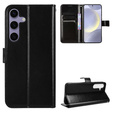 Flip case for Samsung Galaxy S25 FE, Crazy Horse Wallet, black