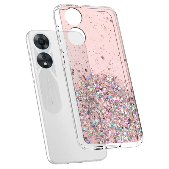 Case for Oppo A17, Glittery, pink