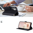 Flip case for Samsung Galaxy S25 Ultra, Rhombus Crossbody Leather, black