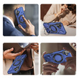 Case for iPhone 16, armored with stand and handle plate, blue