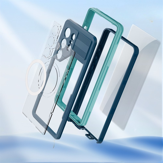 Waterproof case for Samsung Galaxy S25 Ultra, Redpepper, for MagSafe, blue