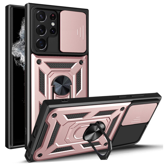 Case for Samsung Galaxy S23 Ultra, CamShield Slide, pink rose gold