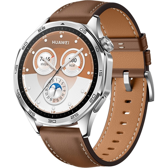 22mm Genuine Leather Coated Silicone Watch Band - Brown