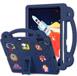 Children's case for iPad 10.2" 2021/2020/2019 (9/8/7 gen.) / Air 10.5" 2019 (3 gen.), Cute Patterns, with stand, dark blue