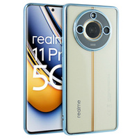 The case for Realme 11 Pro 5G / Pro+ 5G, Electroplating Frame, transparent / blue