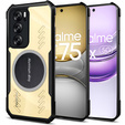 Case for Realme 14X / Realme C75, with magnetic sheet, transparent / black