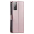 Flip case for Samsung Galaxy S20 FE, Rhombus Crossbody Leather, pink rose gold