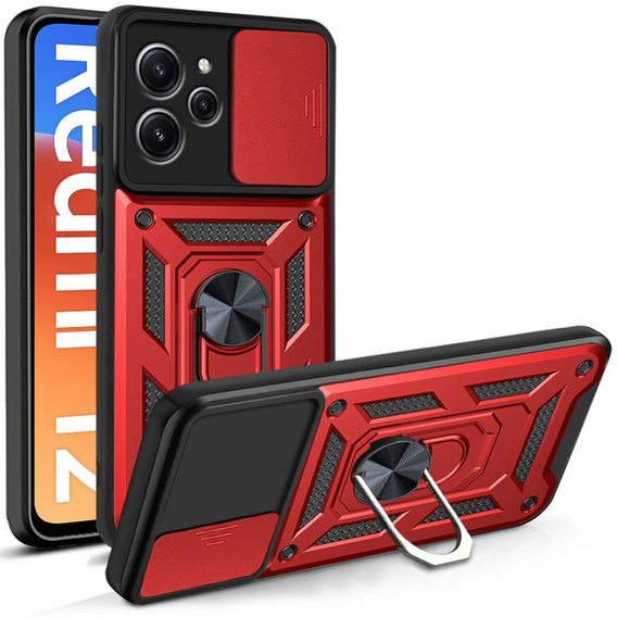 Case for Xiaomi Redmi 12, CamShield Slide, red
