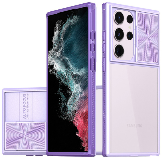 Case for Samsung Galaxy S22 Ultra, Slide Camera, purple