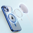Case for iPhone 14, Electro MagSafe, blue + Screen Glass