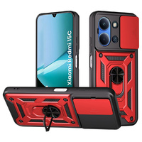 Armoured case for Xiaomi Redmi 15C 4G/LTE, with camera protection, with stand, red