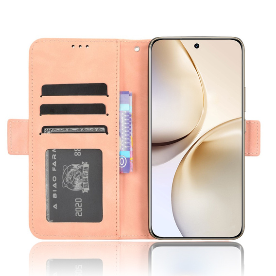 Flip case for Realme 14 Pro+ 5G, Card Slot, pink