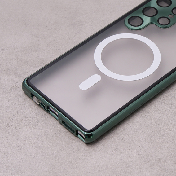 Magnetic Dual Glass MagSafe case for Samsung Galaxy S23 Ultra, green