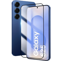 3D Tempered Glass for Samsung Galaxy S25, black frame