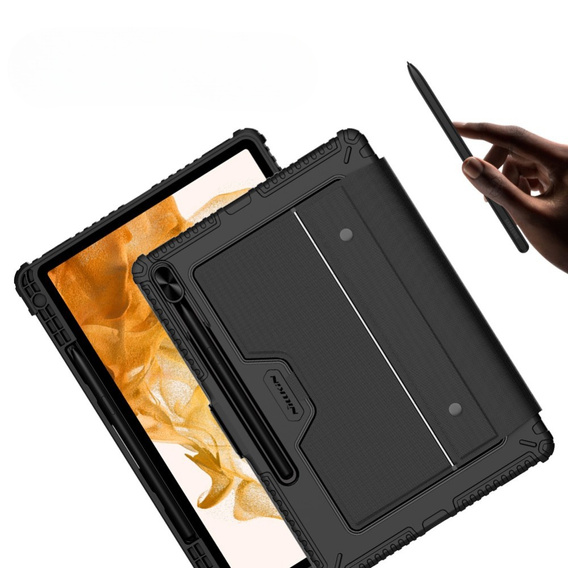 Case + keyboard Galaxy Tab S8+ / Tab S7 +/ Tab S7 FE, NILLKIN Bumper Pen Slot, black
