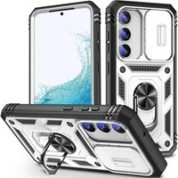Case for Samsung Galaxy S23, CamShield Slide, CamShield Slide, white / black