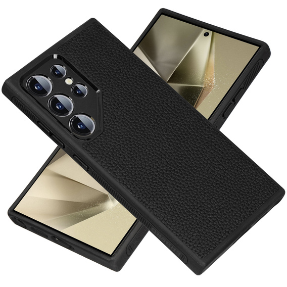 Leather case for Samsung Galaxy S24 Ultra, ERBORD LeatherGuard MagSafe, black