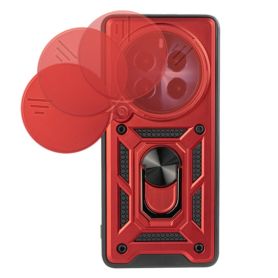 Case for Realme 12 Pro 5G / 12 Pro+ 5G, CamShield Slide, red