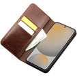 Flip case for Samsung Galaxy S25 FE, QIALINO Leather Wallet, brown
