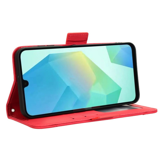 Flip case for Samsung Galaxy A16, Card Slot, red