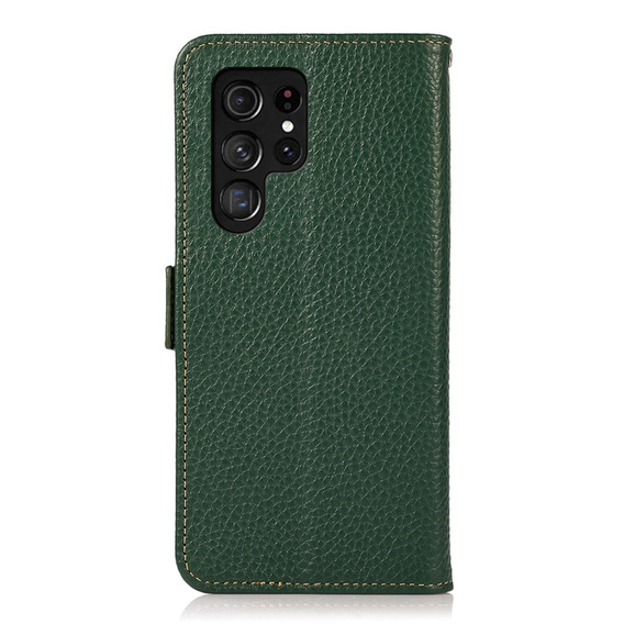 KHAZNEH RFID case for Samsung Galaxy S23 Ultra, Litchi Texture, green