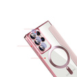 Flip case for Samsung Galaxy S22 Ultra 5G, RFID Wallet MagSafe CamShield, pink