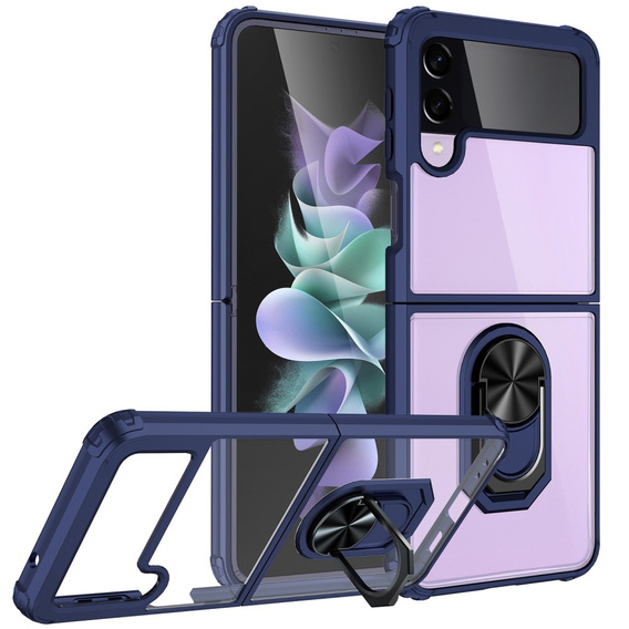 Case for Samsung Galaxy Z Flip4 5G, Clear Ring, blue