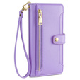 Flip case for Samsung Galaxy M15 5G, Wallet Zipper Pocket, purple