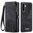 CASEME case for Samsung Galaxy A56 5G, Retro Leather Wallet, with strap, black