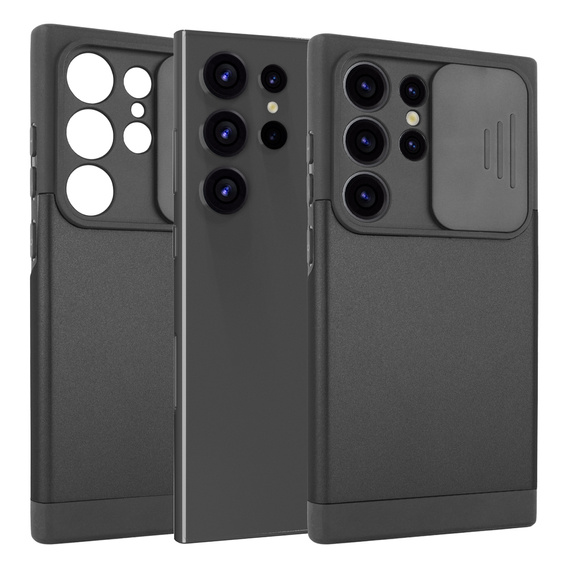 Case for Samsung Galaxy S24 Ultra, ERBORD MagProtect Slide Camera, black