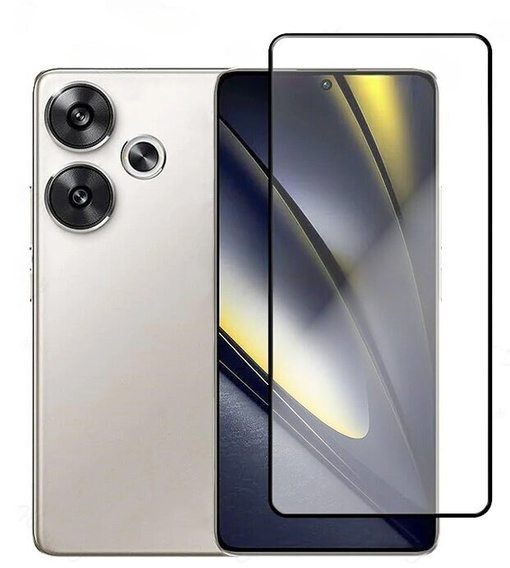3D Tempered Glass for Xiaomi Poco F6, black frame