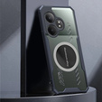 Case for Realme GT 6 / 6T, with magnetic sheet, transparent / black