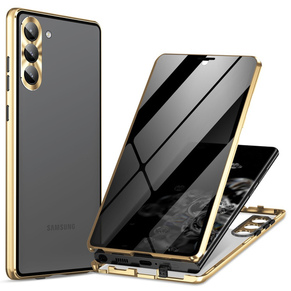 Case for Samsung Galaxy S24, Privacy Dual Glass, gold