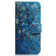 Flip case for Realme C55, Wallet, Cherry blossom, blue