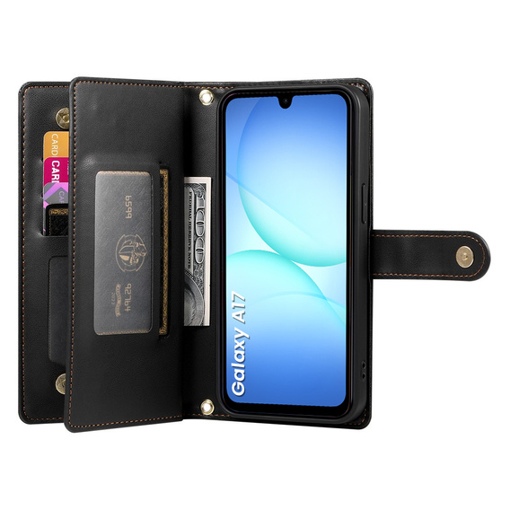 Wallet Zipper Pocket flip case for Samsung Galaxy A17 5G, Wallet Zipper Pocket, black